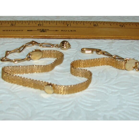Gold Tone Mesh Choker Collar NECKLACE, Modernist  E52 - Picture 1 of 9